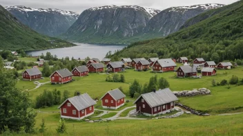 Et malerisk landskap av Benestads i Norge.